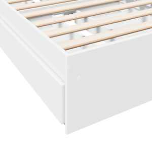 Rám postele se zásuvkami bílý 100 x 200 cm kompozitní dřevo - obrázek 8