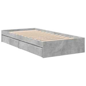 Rám postele se zásuvkami betonově šedý 100 x 200 cm kompozit - obrázek 6