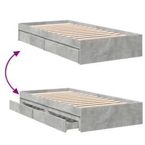 Rám postele se zásuvkami betonově šedý 100 x 200 cm kompozit - obrázek 7