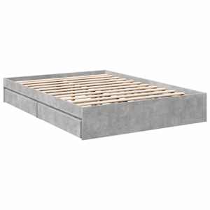 Rám postele se zásuvkami betonově šedý 140 x 190 cm kompozit - obrázek 6