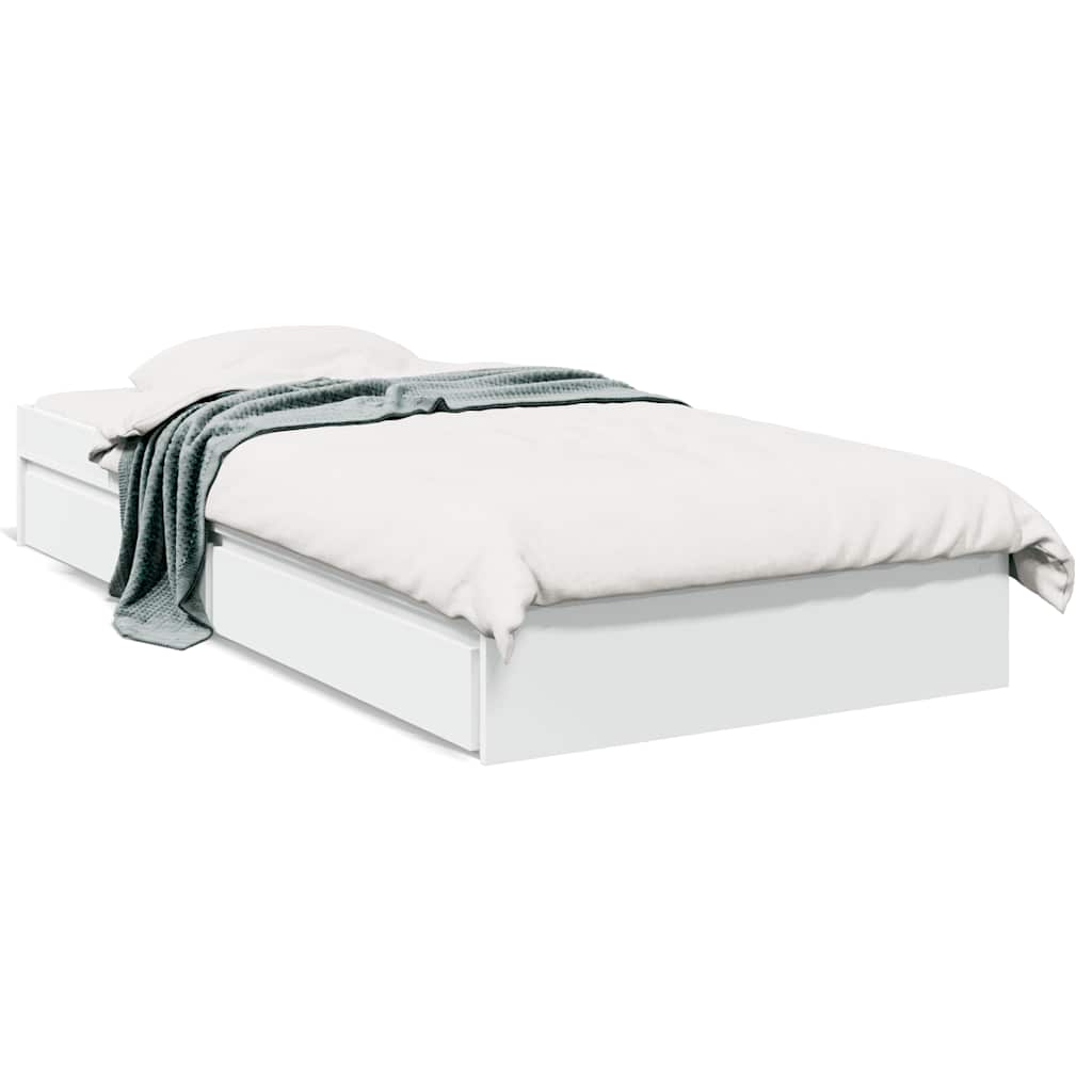 vidaXL Bedframe met lades bewerkt hout wit 90x190 cm, foto 3