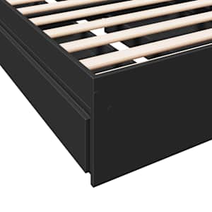 Rám postele se zásuvkami černý 75 x 190 cm kompozitní dřevo - obrázek 8
