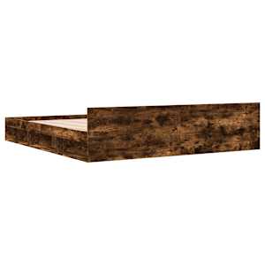Rám postele se zásuvkami kouřový dub 200 x 200 cm kompozit - obrázek 6