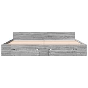 Rám postele se zásuvkami šedý sonoma 200 x 200 cm kompozit - obrázek 4