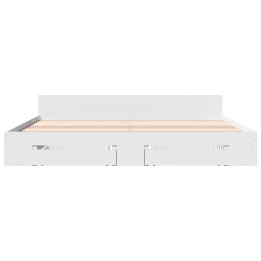 vidaXL Bedframe met lades bewerkt hout wit 180x200 cm, foto 4