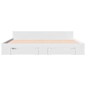 Rám postele se zásuvkami bílý 180 x 200 cm kompozitní dřevo - obrázek 4