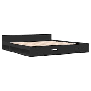 Rám postele se zásuvkami černý 180 x 200 cm kompozitní dřevo - obrázek 3