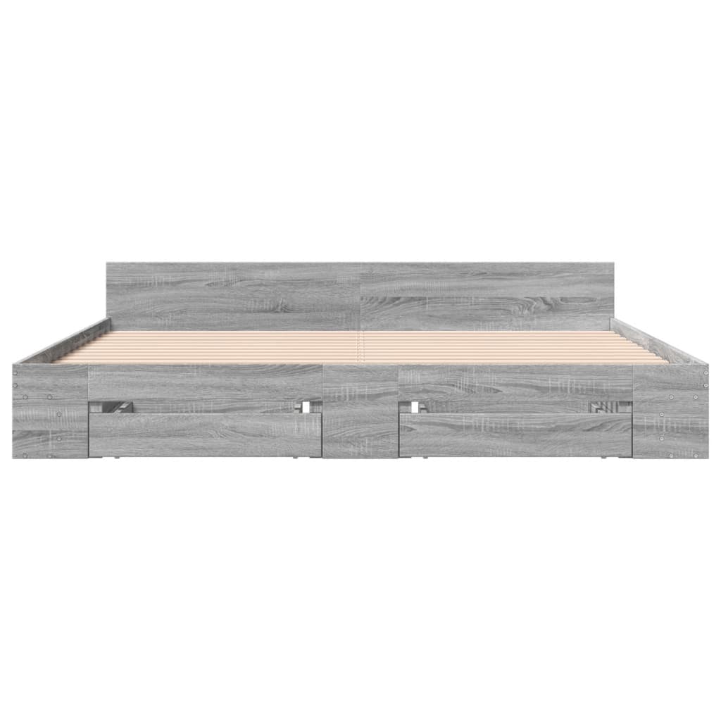 vidaXL Bedframe met lades bewerkt hout grijs sonoma eiken 180x200 cm, foto 4