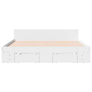Rám postele se zásuvkami bílý 160 x 200 cm kompozitní dřevo - obrázek 4
