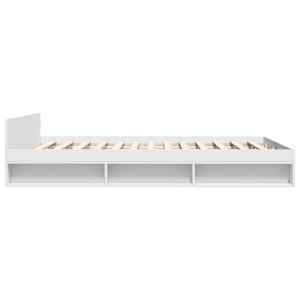 Rám postele se zásuvkami bílý 160 x 200 cm kompozitní dřevo - obrázek 5