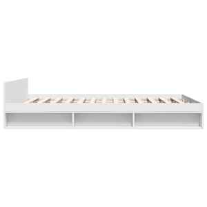 Rám postele se zásuvkami bílý 150 x 200 cm kompozitní dřevo - obrázek 5