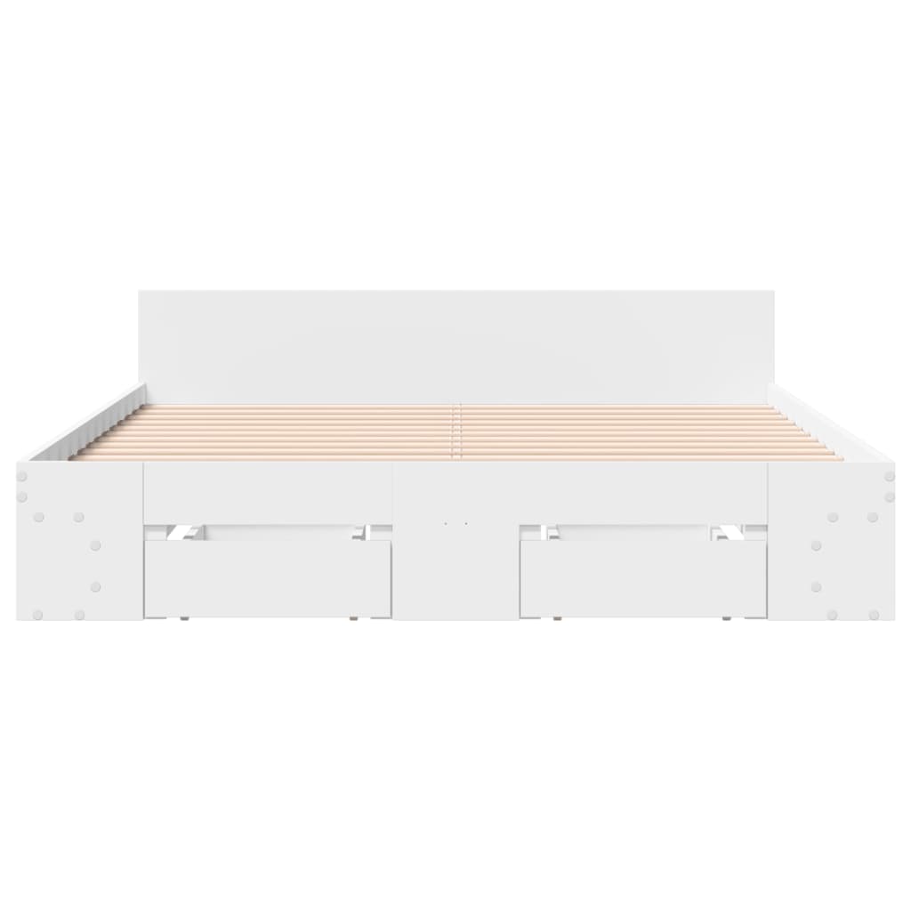 vidaXL Bedframe met lades bewerkt hout wit 120x200 cm, foto 4