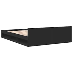 Rám postele se zásuvkami černý 120 x 200 cm kompozitní dřevo - obrázek 6