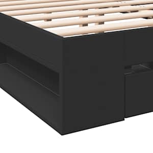 Rám postele se zásuvkami černý 120 x 200 cm kompozitní dřevo - obrázek 8