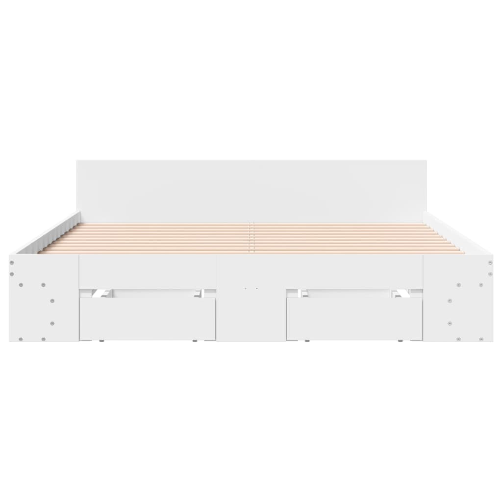 vidaXL Bedframe met lades bewerkt hout wit 140x190 cm, foto 4