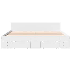Rám postele se zásuvkami bílý 140 x 190 cm kompozitní dřevo - obrázek 4