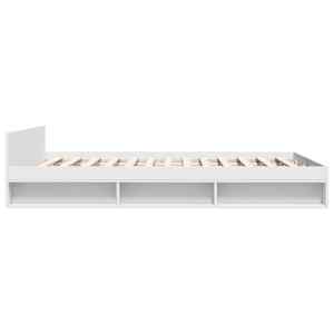 Rám postele se zásuvkami bílý 140 x 190 cm kompozitní dřevo - obrázek 5
