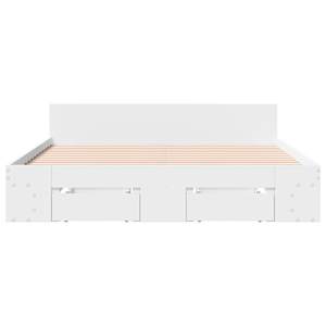 Rám postele se zásuvkami bílý 135 x 190 cm kompozitní dřevo - obrázek 4