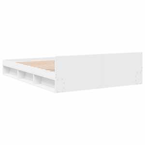 Rám postele se zásuvkami bílý 135 x 190 cm kompozitní dřevo - obrázek 6