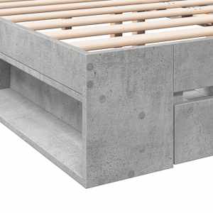 Rám postele se zásuvkami betonově šedý 135 x 190 cm kompozit - obrázek 8