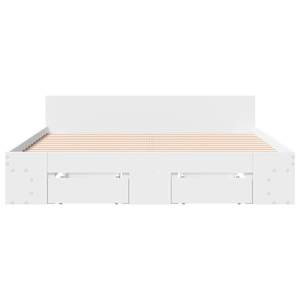 Rám postele se zásuvkami bílý 120 x 190 cm kompozitní dřevo - obrázek 4