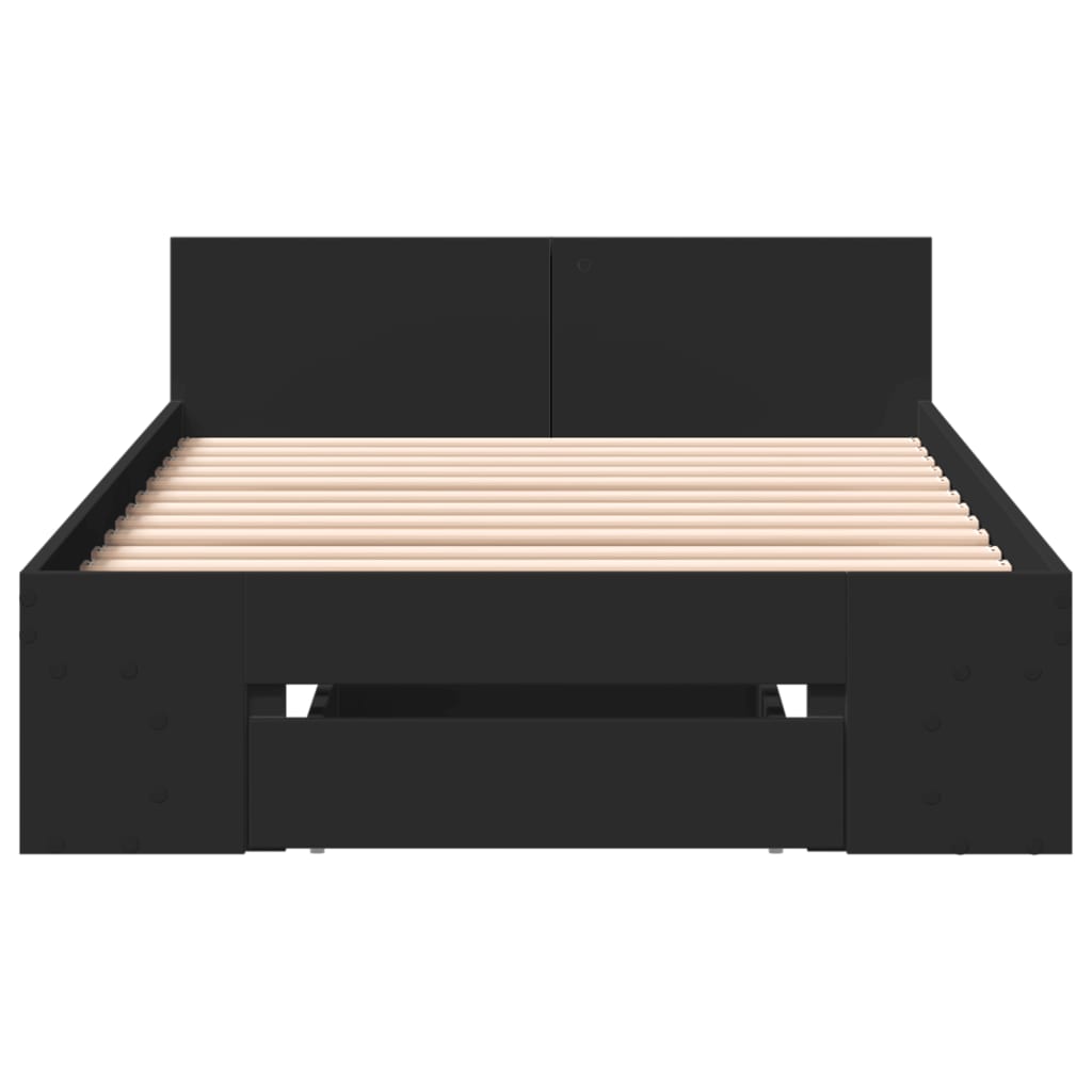 vidaXL Bedframe met lade bewerkt hout zwart 90x190 cm, foto 4