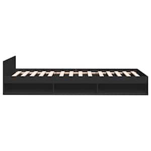 Rám postele se zásuvkou černý 90 x 200 cm kompozitní dřevo - obrázek 5