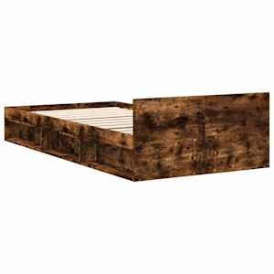 Rám postele se zásuvkou kouřový dub 90x200 cm kompozitní dřevo - obrázek 6