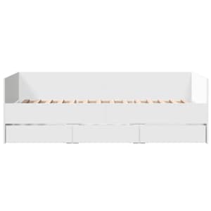 Válenda se zásuvkami bez matrace bílá 100 x 200 cm - obrázek 4