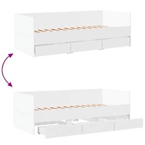 Válenda se zásuvkami bez matrace bílá 100 x 200 cm - obrázek 8
