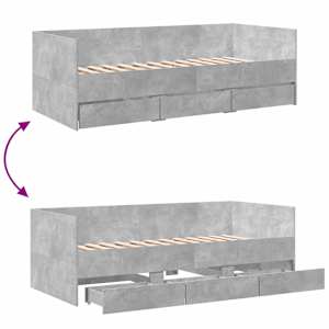 Válenda se zásuvkami bez matrace betonově šedá 100 x 200 cm - obrázek 8