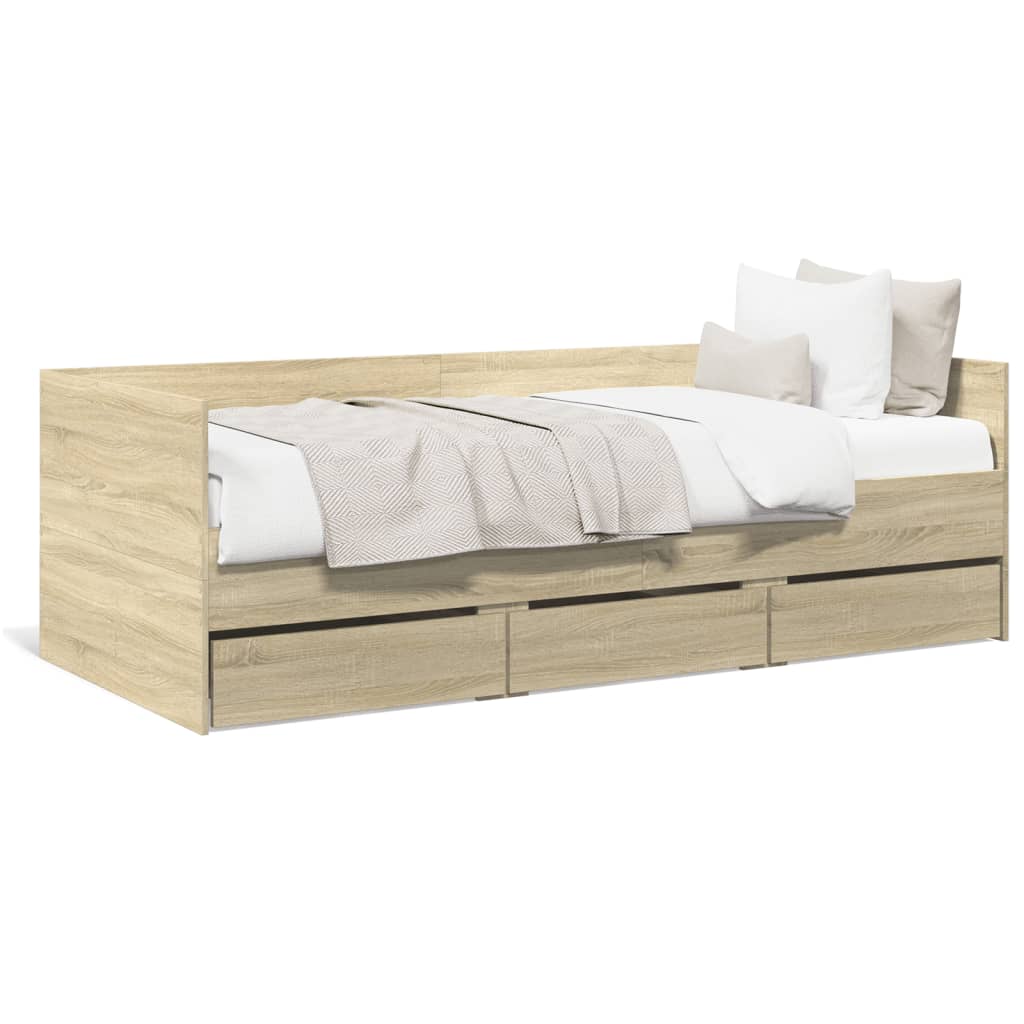 Tagesbett mit Schubladen Sonoma-Eiche 90×200 cm Holzwerkstoff