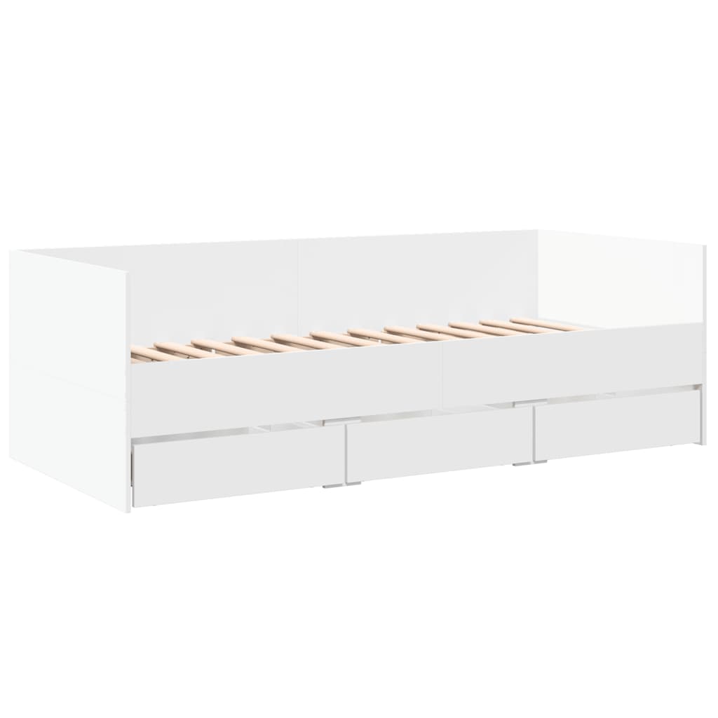 vidaXL Váľanda so zásuvkami bez matraca biela 75x190 cm