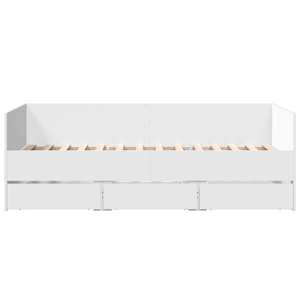 Válenda se zásuvkami bez matrace bílá 75 x 190 cm - obrázek 4