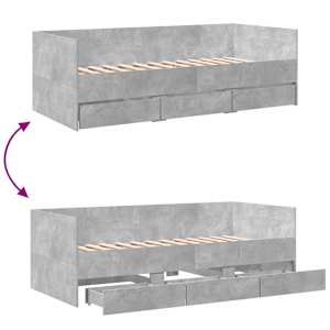 Válenda se zásuvkami bez matrace betonově šedá 75 x 190 cm - obrázek 8