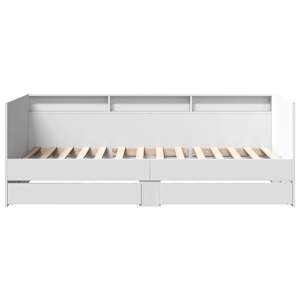 Válenda se zásuvkami bez matrace bílá 100 x 200 cm - obrázek 4