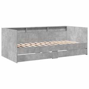 Válenda se zásuvkami bez matrace betonově šedá 100 x 200 cm - obrázek 3