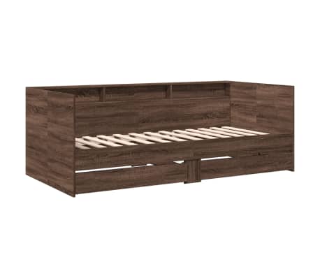 vidaXL Lit de jour avec tiroirs sans matelas ch&ecirc;ne marron 90x190 cm