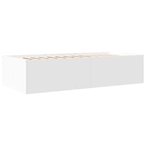 Válenda se zásuvkami bez matrace bílá 100 x 200 cm - obrázek 6