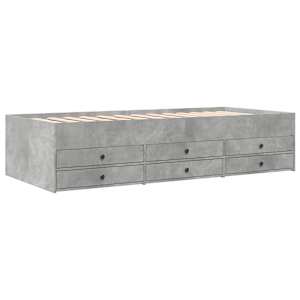 Válenda se zásuvkami bez matrace betonově šedá 100 x 200 cm - obrázek 3