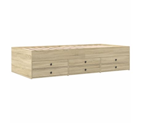 vidaXL Daybed with Drawers without Mattress Sonoma Oak 90x200 cm