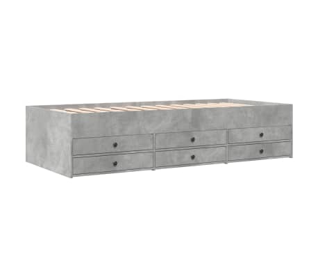 vidaXL Tagesbett mit Schubladen ohne Matratze Betongrau 90x200 cm