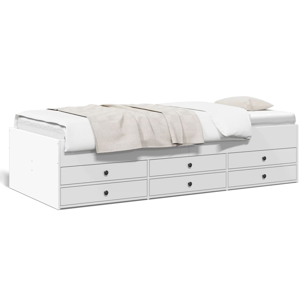 E-shop vidaXL Váľanda so zásuvkami bez matraca biela 90x190 cm