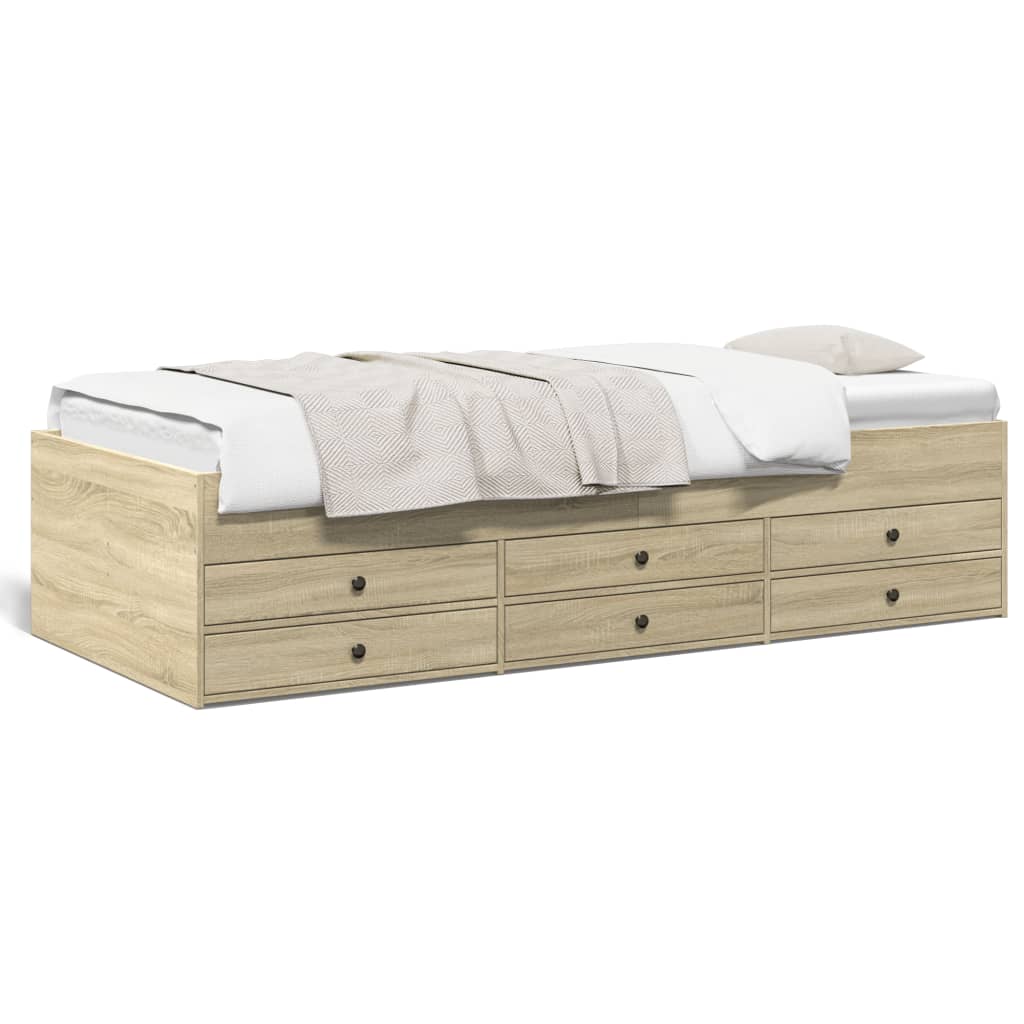 Tagesbett mit Schubladen Sonoma-Eiche 90×190 cm Holzwerkstoff