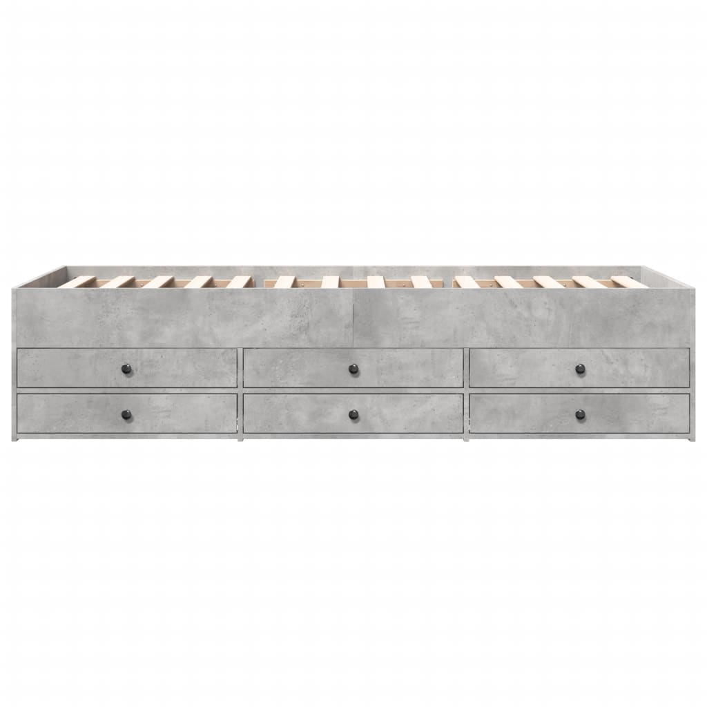 vidaXL Slaapbank met lades zonder matras 90x190 cm betongrijs grijs, foto 4