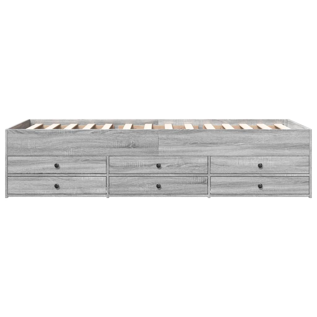 vidaXL Slaapbank met lades zonder matras 90x190 cm grijs sonoma eiken, foto 4