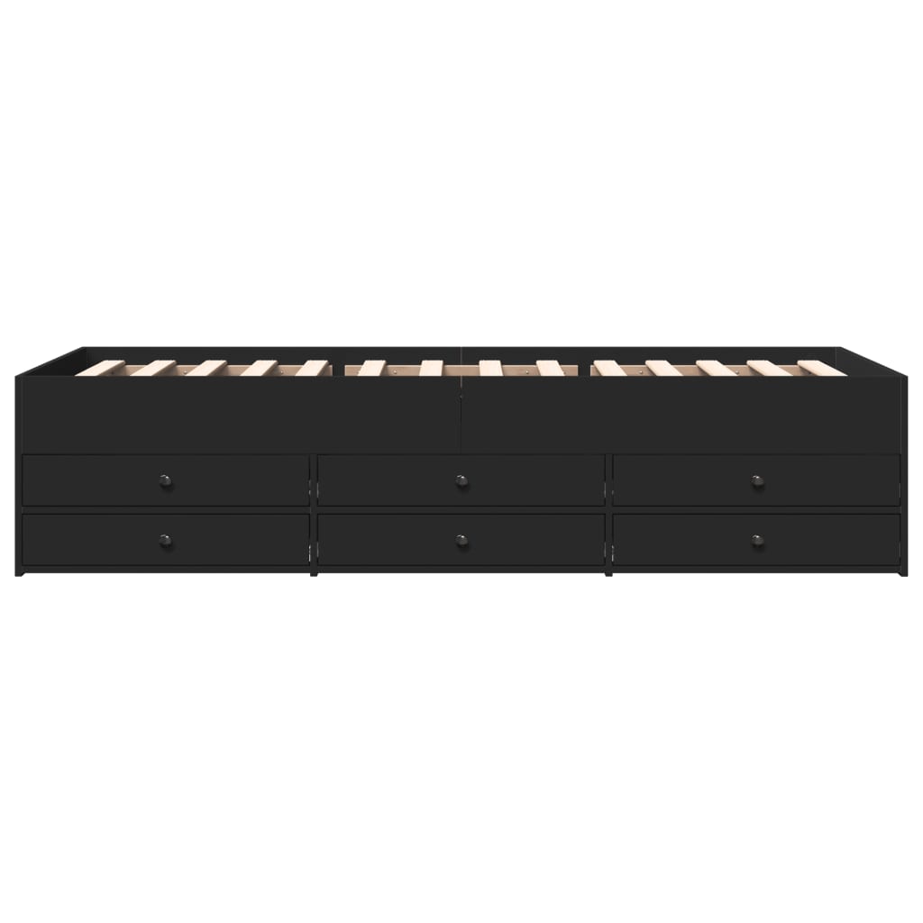 vidaXL Slaapbank met lades zonder matras 75x190 cm zwart, foto 4
