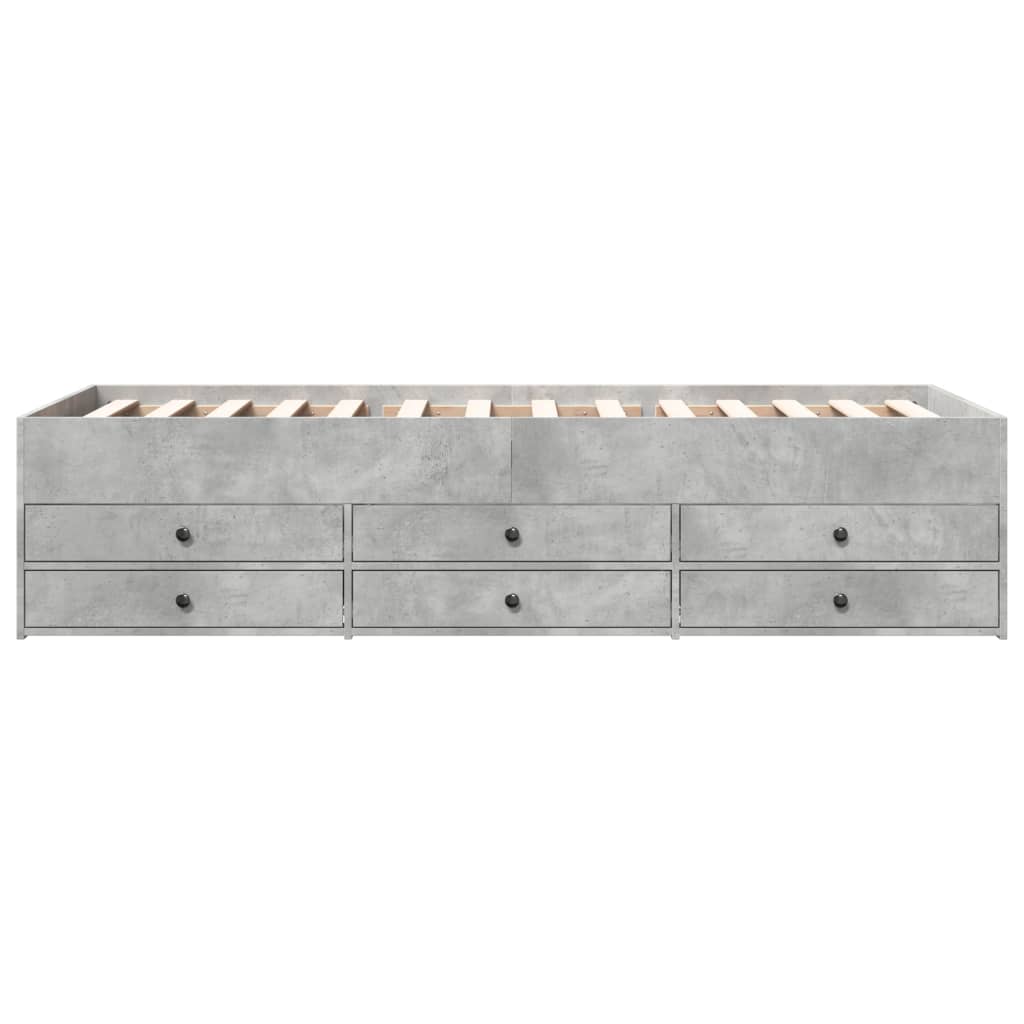 vidaXL Slaapbank met lades zonder matras 75x190 cm betongrijs grijs, foto 4
