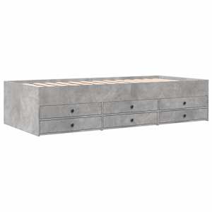 Válenda se zásuvkami bez matrace betonově šedá 75 x 190 cm - obrázek 3