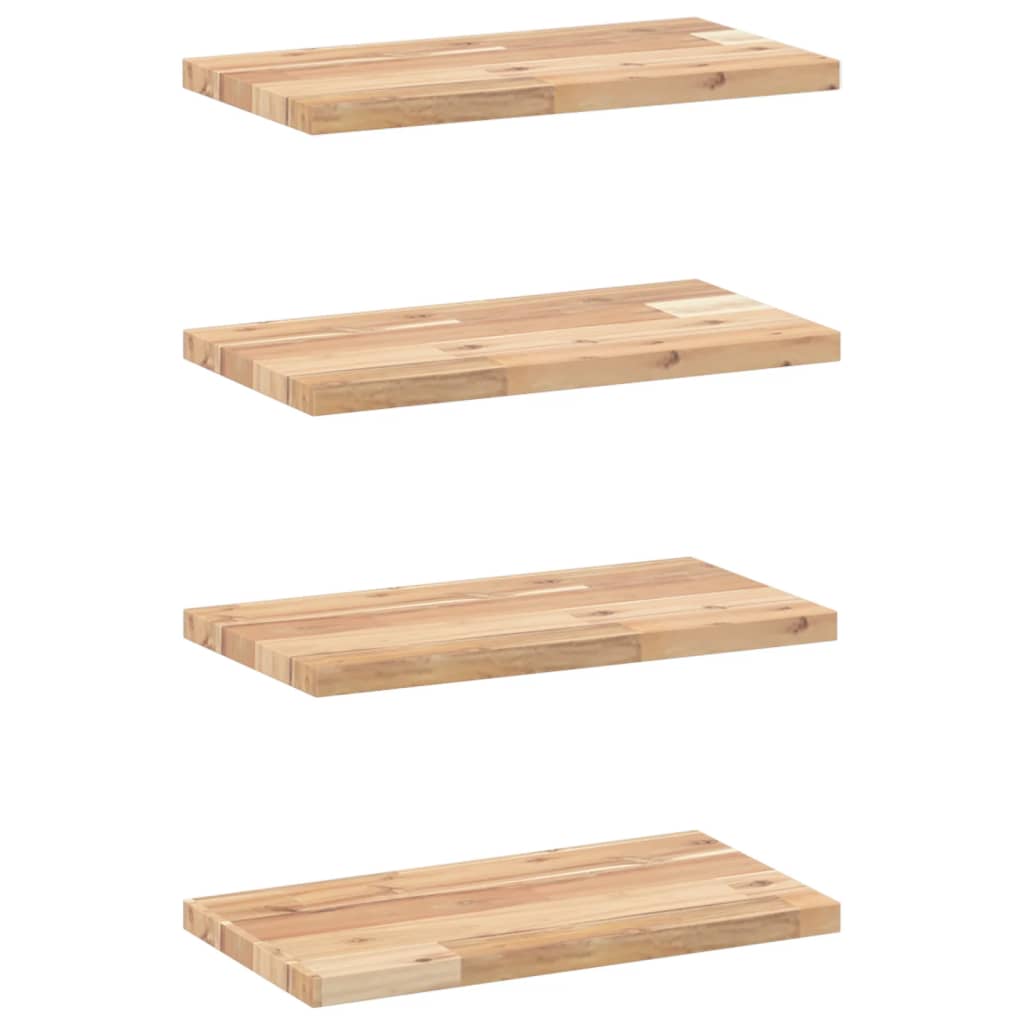 vidaXL Plovoucí police 4 ks 60 x 20 x 2 cm neošetřené akáciové dřevo